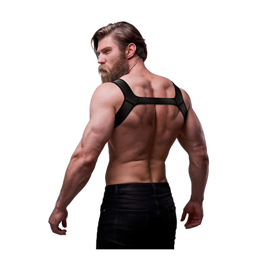 FETISH SUBMISSIVE ATTITUDE - IMBRACATURA PETTO IN NEOPRENE DA UOMO TAGLIA M